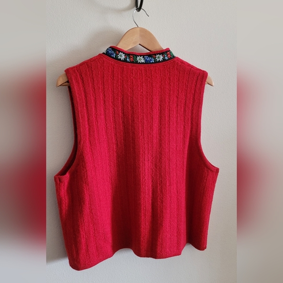 Vintage Pendleton 100% Wool 5 Button Vest, Women's XL, Bright Cherry Red - Picture 6 of 8